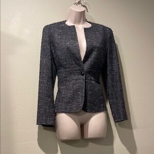 Max Mara Collarless grey blazer, 2